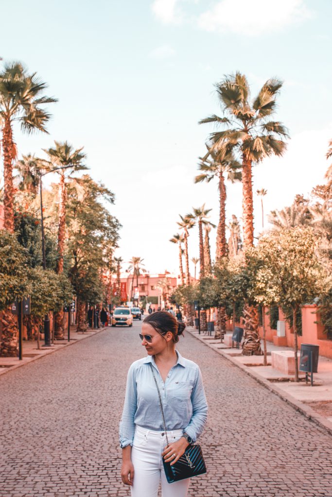 Standing in front of Jardin Majorelle in Marrakech.