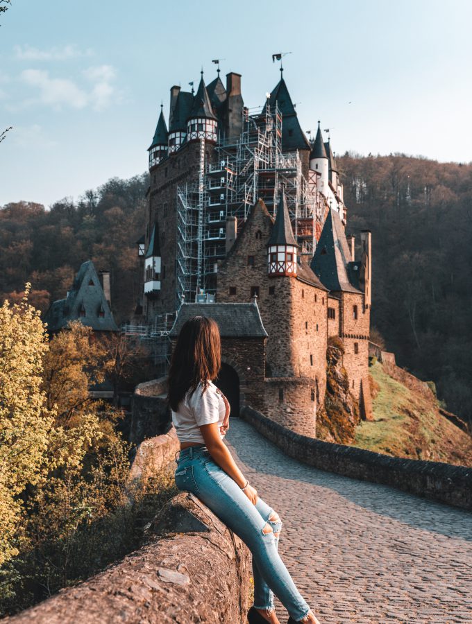 Burg Eltz | Girl sitting in front of Eltz Castle | Germany Tourism